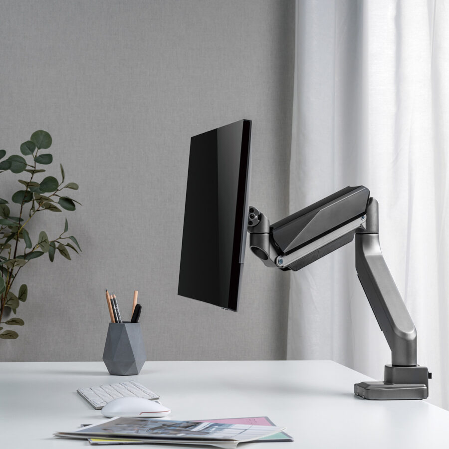 Ergo Office univerzális asztali monitortartó, gázrugós, 17"-35", 15kg, VESA 75x75 / 100x100, ER-445