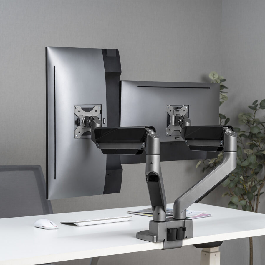 Ergo Office ER-446 univerzális dupla monitor tartóállvány, gázrugós, 17"-35", 15kg, VESA 75x75 / 100x100 - Image 5
