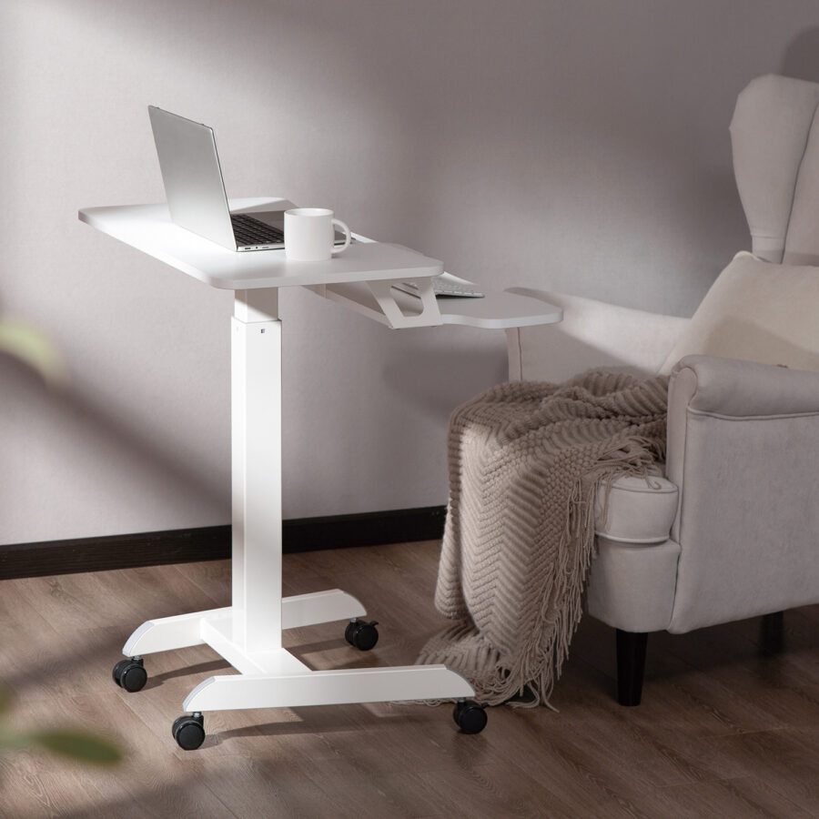 Ergo Office Állítható Magasságú Mobil Munkaállomás Kettős Platformmal, Fehér - Image 7