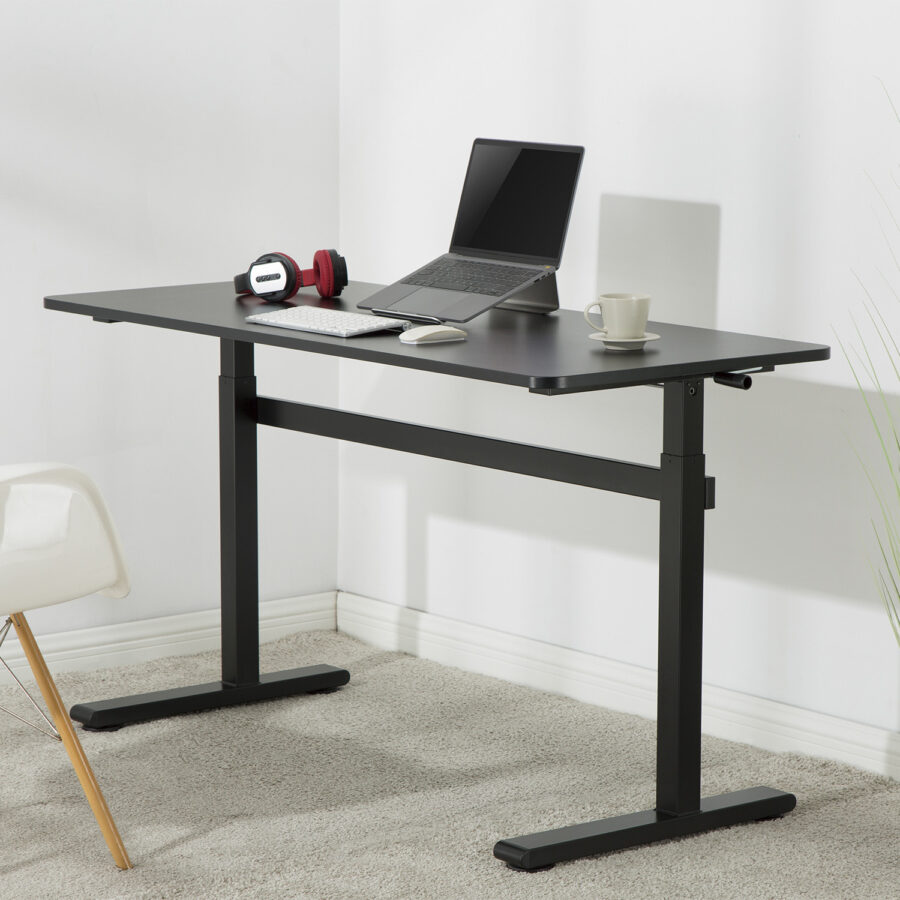 Ergo Office kézi magasságállítású íróasztal, max 40 kg, max magasság 117 cm, álló-ülő munkalappal, ER-401 B - Image 6