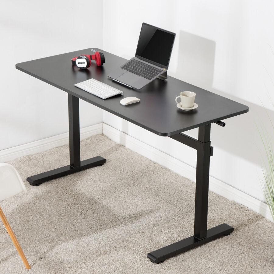 Ergo Office kézi magasságállítású íróasztal, max 40 kg, max magasság 117 cm, álló-ülő munkalappal, ER-401 B
