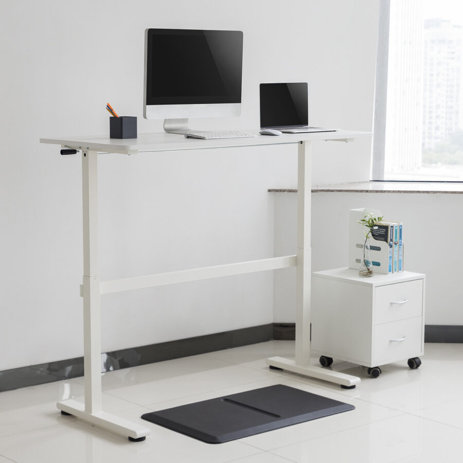 Ergo Office Kézi Magasságállítású Íróasztal, max 40 kg, max magasság 117 cm, álló-ülő munkavégzéshez, ER-401 W