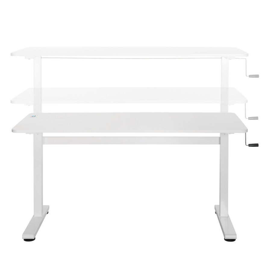 Ergo Office Kézi Magasságállítású Íróasztal, max 40 kg, max magasság 117 cm, álló-ülő munkavégzéshez, ER-401 W - Image 5