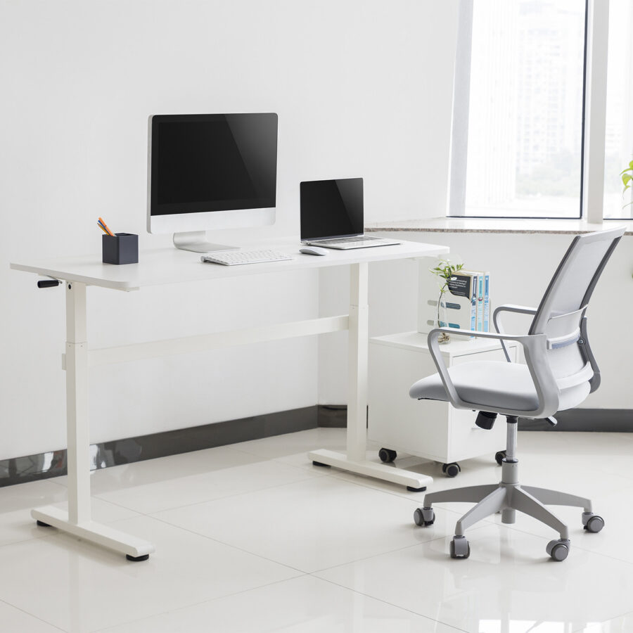 Ergo Office Kézi Magasságállítású Íróasztal, max 40 kg, max magasság 117 cm, álló-ülő munkavégzéshez, ER-401 W - Image 6