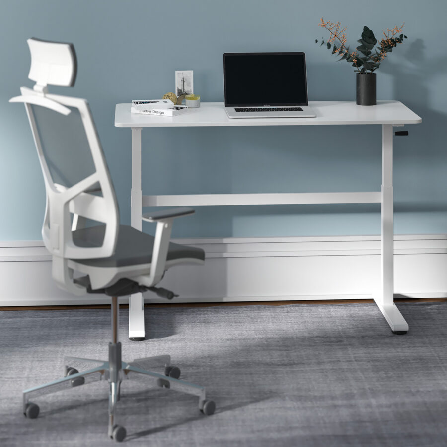 Ergo Office Kézi Magasságállítású Íróasztal, max 40 kg, max magasság 117 cm, álló-ülő munkavégzéshez, ER-401 W - Image 4