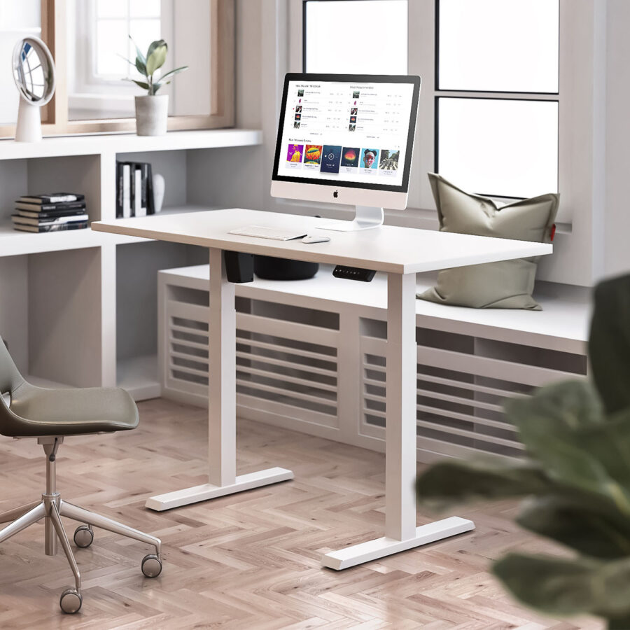 Ergo Office ER-433 Elektromosan Állítható Magasságú Íróasztal, Szürke, Max. Magasság 123 cm, 80 kg - Asztallap Nélkül
