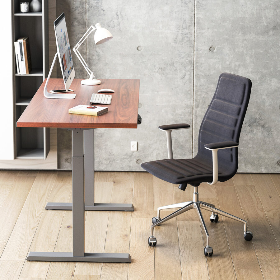 Ergo Office ER-433 Elektromosan Állítható Magasságú Íróasztal, Szürke, Max. Magasság 123 cm, 80 kg - Asztallap Nélkül - Image 4