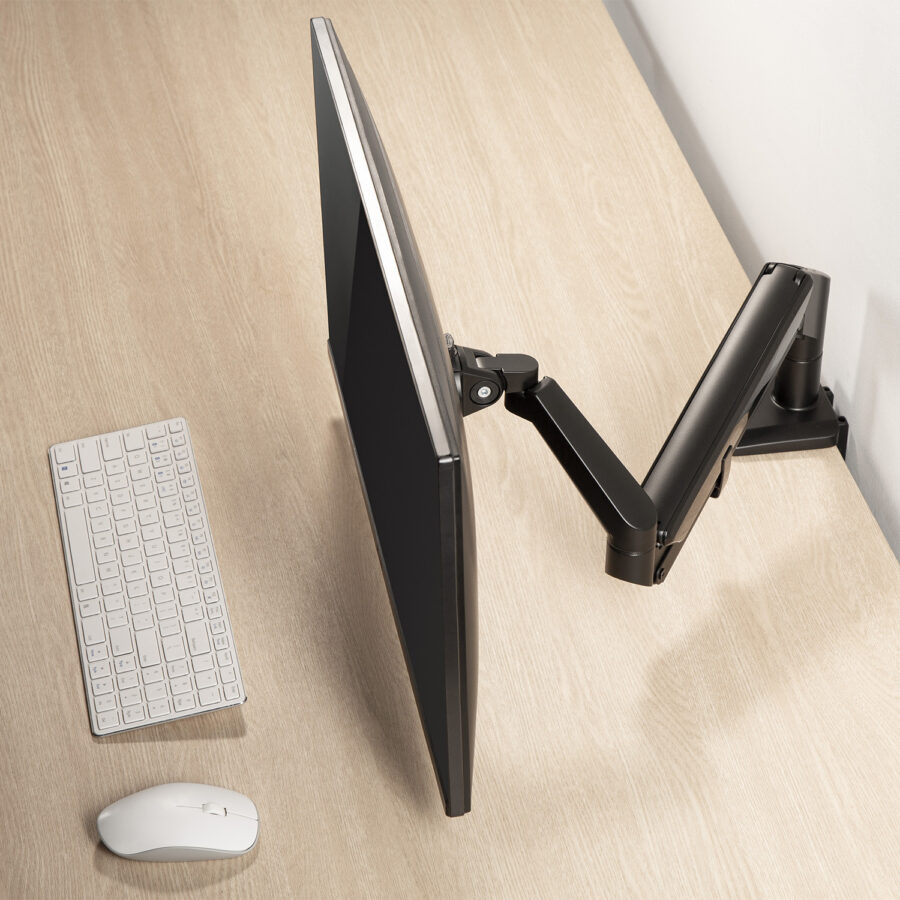 Ergo Office Fekete Asztali Monitor Tartó, Gázrugós, 17"-32", 9 kg, ER-405B